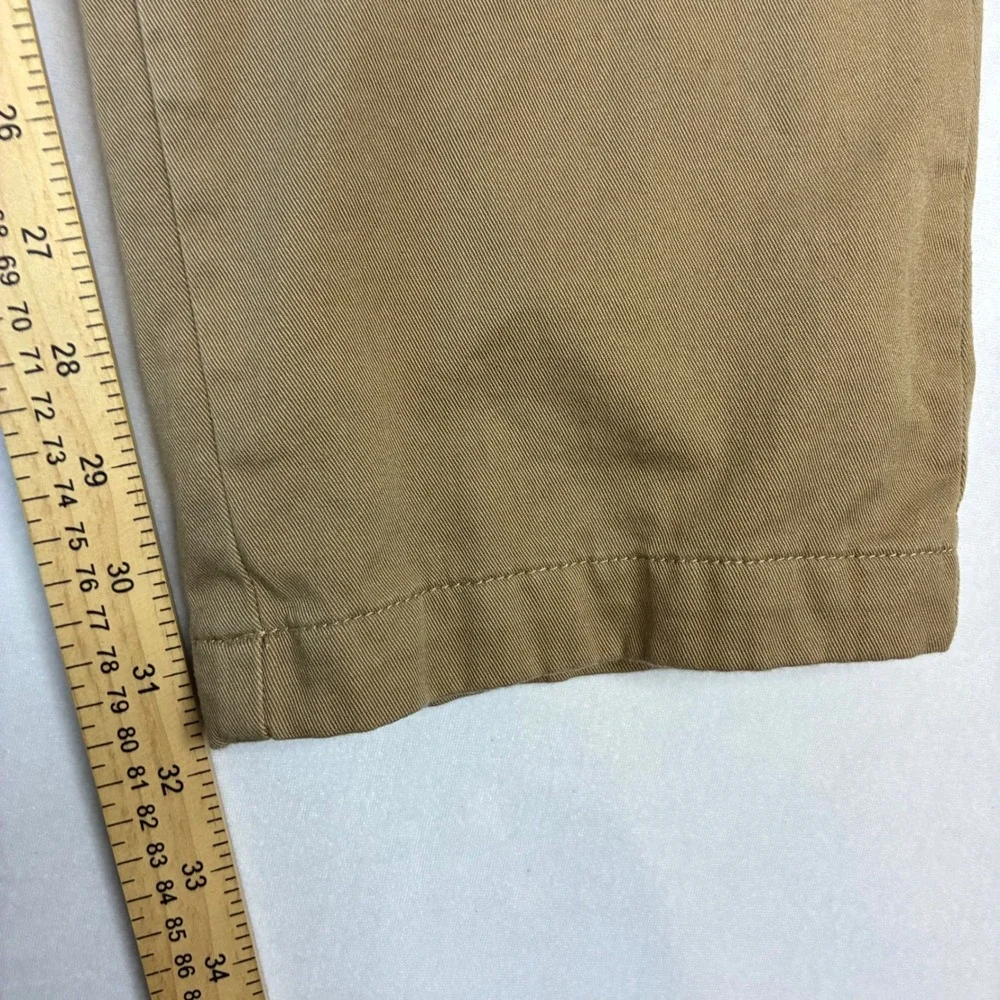 J.Crew Mercantile Plaid Lined Chino Pants Mens 34x32 Tan Flex Straight Khakis